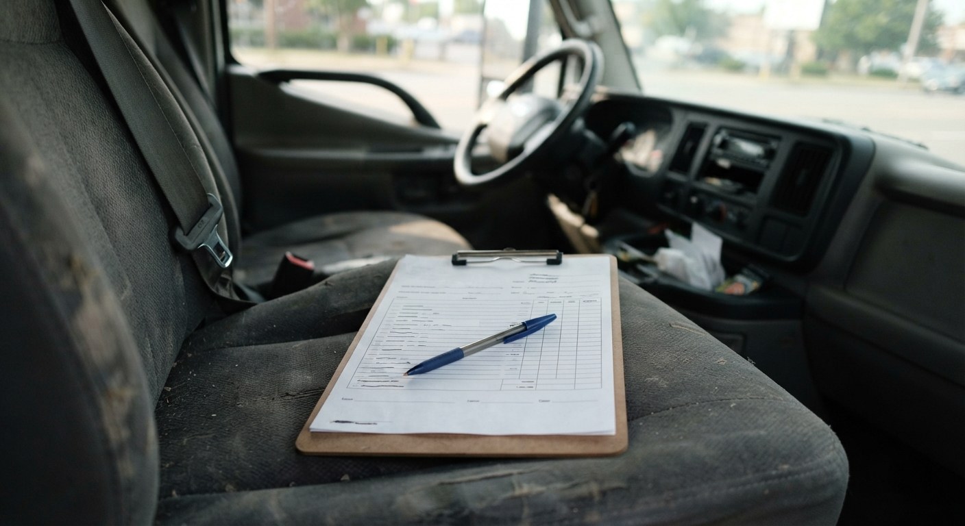 A driver in the cab